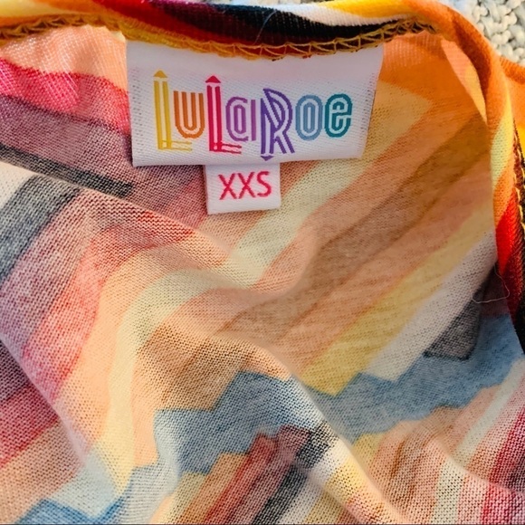 Lularoe | Irma Zig Zag Pattern Orange Tunic XXS - Picture 6 of 8